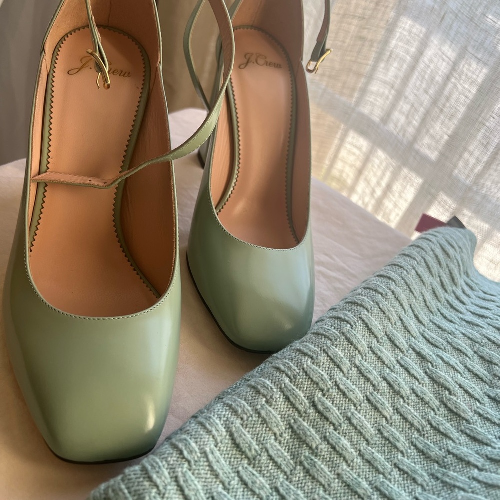 J. Crew ankle strap pumps + matching Vince Camuto waffle sweater